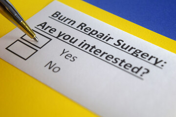 One person is answering question about burn repair surgery.