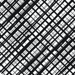 Seamless vector pattern with black and white grid, free hand lines. Abstract design for websites, books, magazine,s web, Internet pages, postcards, wallpaper, ceramic tile, fabric and textile 