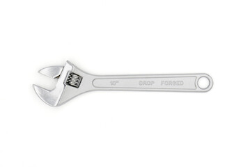 Adjustable wrench isolated on white background. Clipping path