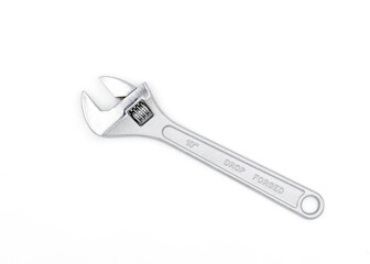 Adjustable wrench isolated on white background. Clipping path