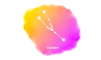 Taurus zodiac sign on galaxy background