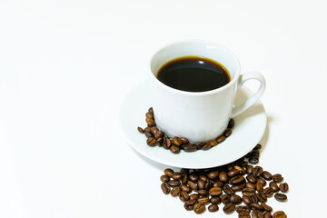 Obraz na płótnie Canvas コーヒーとコーヒー豆