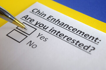 One person is answering question about chin enhancement.