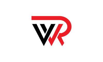 Modern letter WR logo. This logo icon incorporate with two cut out shape in the creative way.