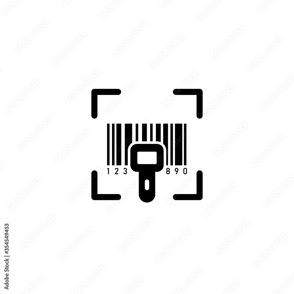 Poster bar code scanner icon on isolated white background. eps 10 vector.