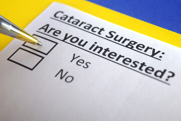 One person is answering question about cataract surgery.