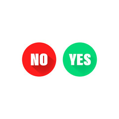 Yes no button icon flat for banners on isolated background. Eps 10 vector