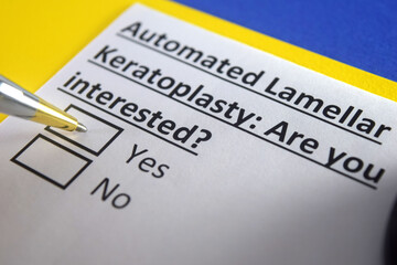 One person is answering question about automated lamellar keratoplasty.