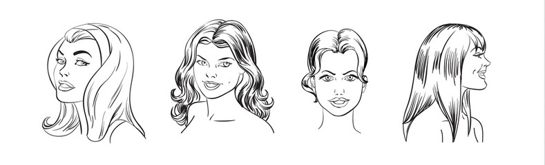 Cartoon style sexy young girl. Poster in comic book style. Vector illustration.