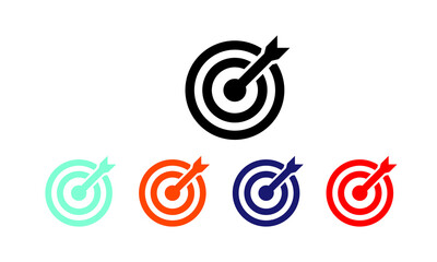 Mission, target icon or business goal logo in on an isolated white background. EPS 10 vector.