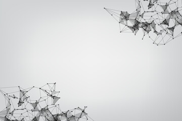 Vector banner design, Global network connection. Geometric connected. Background Technology connecting dots and line.