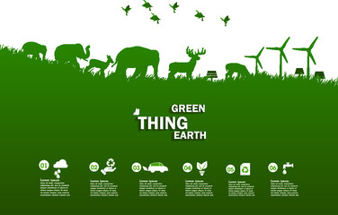 Environmentally friendly world. Vector illustration of ecology