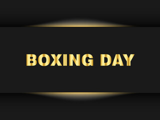 Simple/minimal Boxing Day Sale Background for banner, flyer, brochure and posters in web and prints. Vector illustration golden horizon line in black background