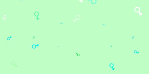 Light Green vector background with woman symbols.
