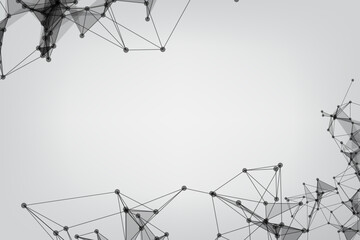 Abstract Polygonal Space Gray Background. Technology connecting dots and line.