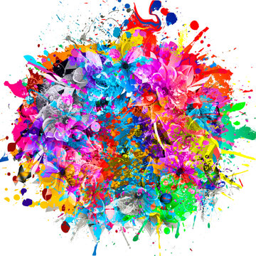 abstract colorful background with splashes
