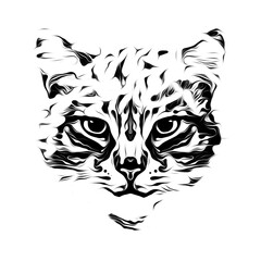 Cat head colorful illustration art