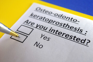 One person is answering question about osteo-odonto-keratoprosthesis.