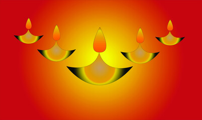 Illustration of lamps to represent  Indian festival Diwali