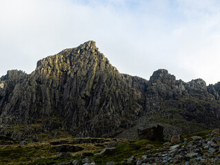 Light on a rock face