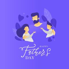 Happy Father`s Day handwritten lettering. Happy Father`s Day typography vector design for greeting cards and poster. Design template celebration. Vector illustration.