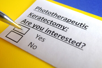 One person is answering question about phototherapeutic keratectomy.