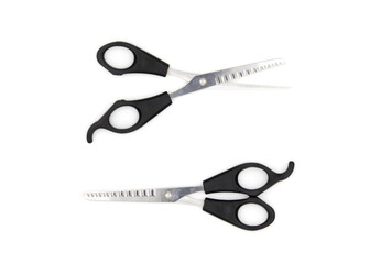 Hair dressing scissors on white background. Clipping path