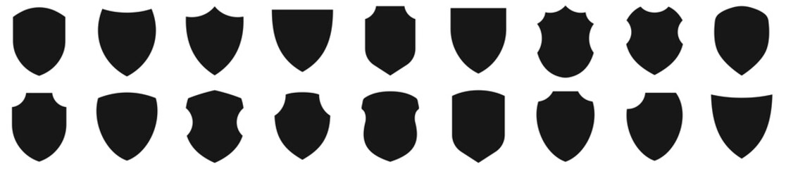 Shield icons set. Protect shield vector - 354553493