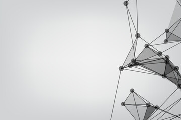 Geometric graphic background molecule and communication. Minimalism chaotic illustration. Concept of the science, chemistry, biology, medicine. Background Technology connecting dots and line.