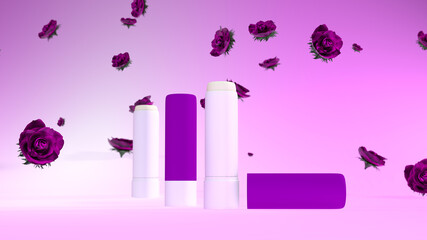 Lip balm packaging mock-up cosmetics