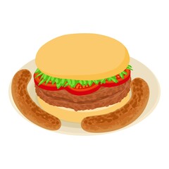 Belgian fastfood icon. Isometric illustration of belgian fastfood vector icon for web
