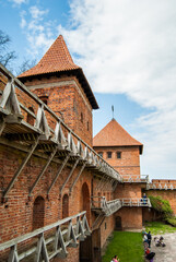 Frombork castle wall with towers. 