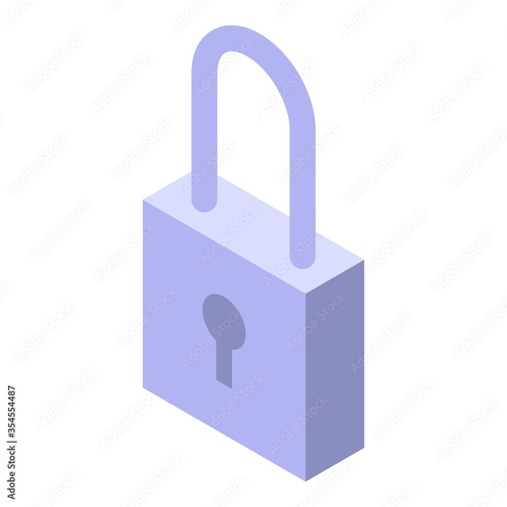 Poster lock icon. isometric of lock vector icon for web design isolated on white background