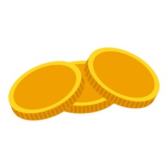 Gold coin icon. Isometric illustration of gold coin vector icon for web