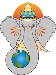 Obraz premium Ganesha and the Earth
