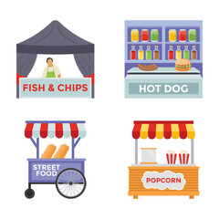Vendor Foods Flat Icons 