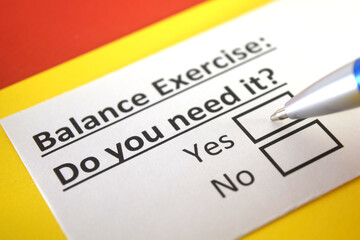 One person is answering question about balance exercise.