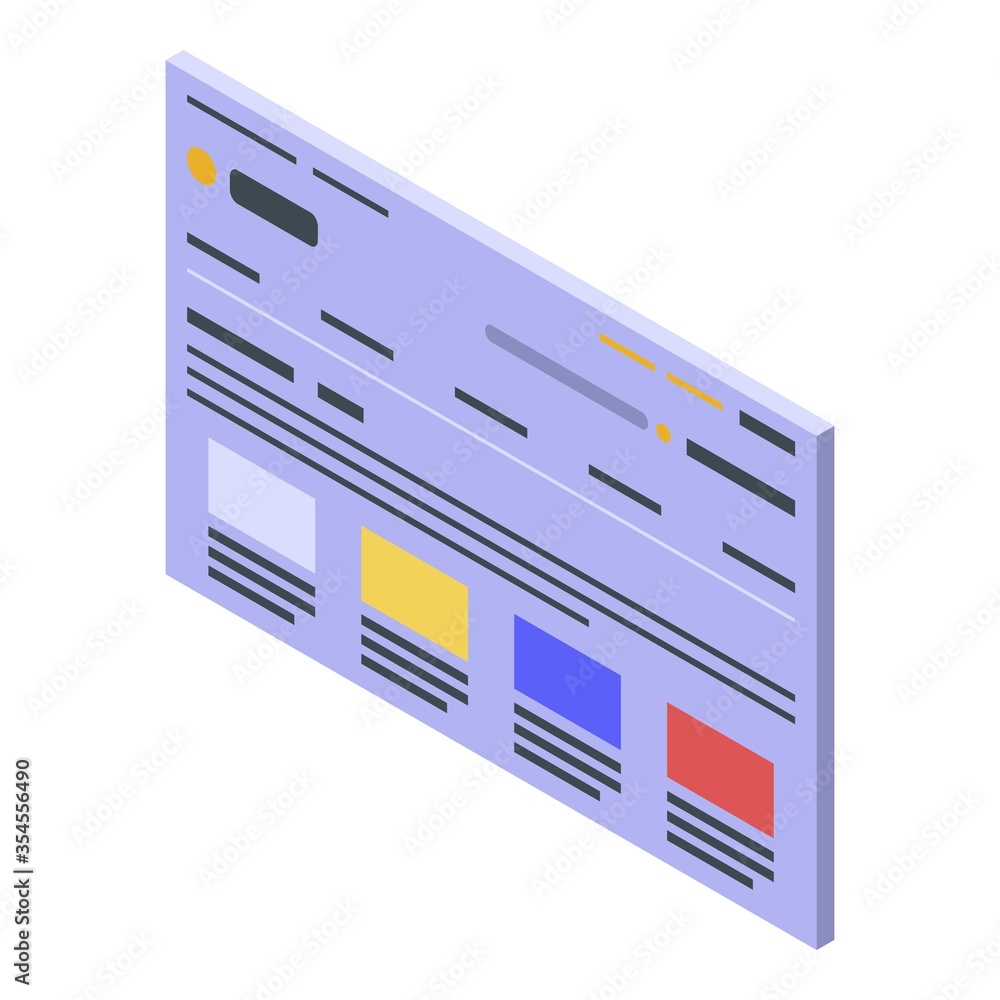 Poster page for backlink icon. isometric of page for backlink vector icon for web design isolated on white 