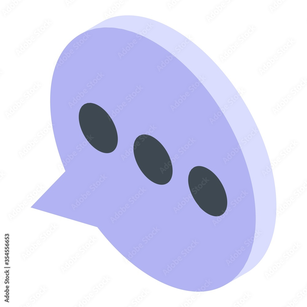 Aufkleber chat icon. isometric of chat vector icon for web design isolated on white background
