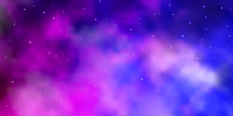 Light Purple, Pink vector layout with bright stars. Modern geometric abstract illustration with stars. Theme for cell phones.