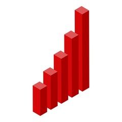 Increased chart icon. Isometric of increased chart vector icon for web design isolated on white background