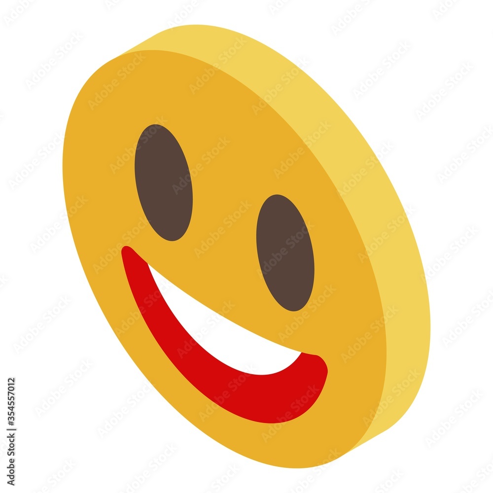 Poster smile face icon. isometric of smile face vector icon for web design isolated on white background