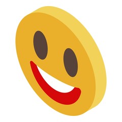 Smile face icon. Isometric of smile face vector icon for web design isolated on white background
