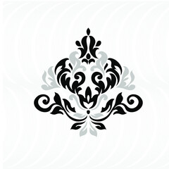 Set of Oriental vector damask patterns for greeting cards and wedding invitations