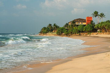 Sri Lanka ocean beach with house