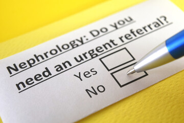 Obraz premium One person is answering question about nephrology.