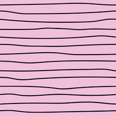 Vector doodle pattern in pink and black. Simple lines made into repeat. Great for background, wallpaper, wrapping paper, packaging, fashion.