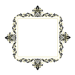 Set of Oriental  damask patterns for greeting cards and wedding invitations.