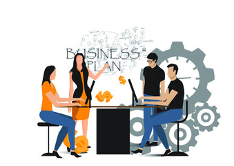 Web page design templates for business,Data analysis, finance and marketing. Modern vector illustration concepts for website and mobile website development.