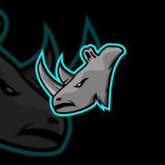 rhinoceros logo design premium vector